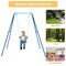 Outdoor Kids Swing Set with Heavy Duty Metal A-Frame and Ground Stakes